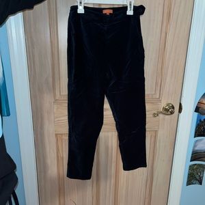 Teal Velvet Crop Pants